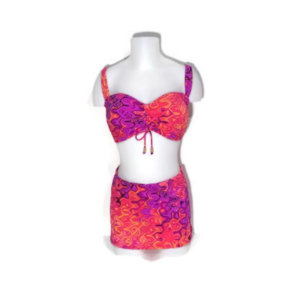 Jantzen multicolor bikini with skirted bottom
